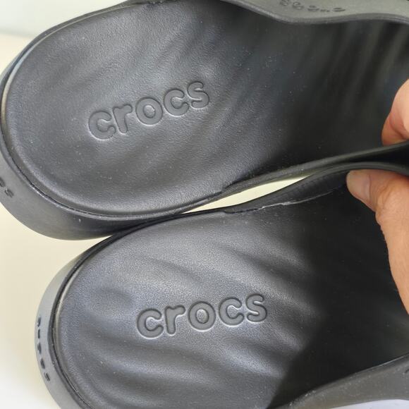 Crocs Getaway Platform H-Strap Sandal Women's 10 Black Beachy Boho Comfort Slide - Picture 7 of 9